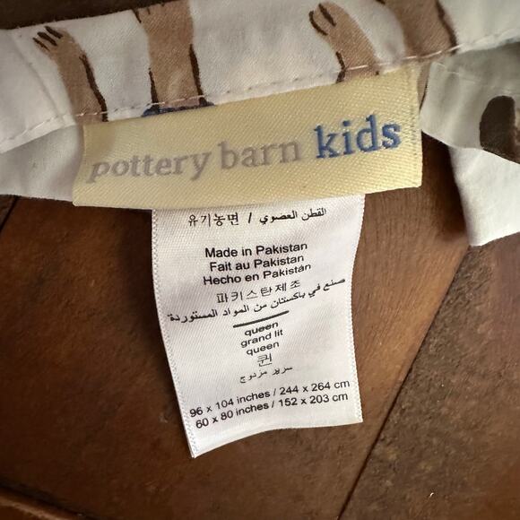 Pottery Barn Kids Chambray Salty Dog Organic Flat Sheet Size Queen Cotton - Picture 2 of 4